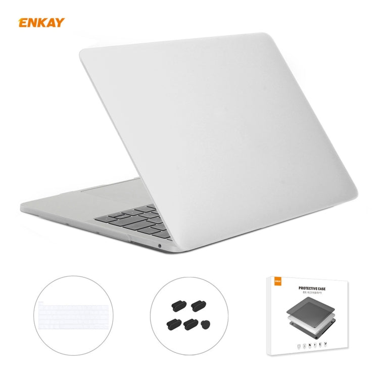 ENKAY 3 in 1 Matte Laptop Protective Case + US Version TPU Keyboard Film + Anti-dust Plugs Set for MacBook Pro 13.3 inch A2251 & A2289 & A2338 (with Touch Bar)(White) - MacBook Pro Cases by ENKAY | Online Shopping South Africa | PMC Jewellery | Buy Now Pay Later Mobicred