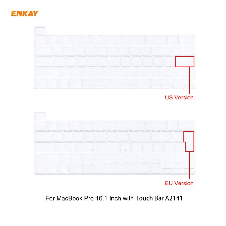 ENKAY 3 in 1 Crystal Laptop Protective Case + US Version TPU Keyboard Film + Anti-dust Plugs Set for MacBook Pro 16 inch A2141 (with Touch Bar)(Pink) - MacBook Pro Cases by ENKAY | Online Shopping South Africa | PMC Jewellery | Buy Now Pay Later Mobicred