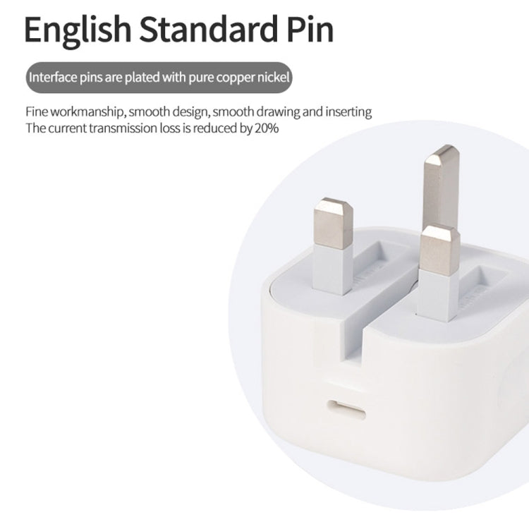 A2344 20W PD 3.0 Type-C / USB-C Folding Travel Charger + USB-C / Type-C to 8 Pin Fast Charging Data Cable Set, UK Plug, Length: 2m - USB Charger by PMC Jewellery | Online Shopping South Africa | PMC Jewellery | Buy Now Pay Later Mobicred