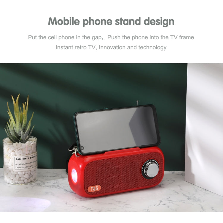 T&G TG613 TWS Solar Portable Bluetooth Speakers with LED Flashlight, Support TF Card / FM / AUX / U Disk(Green) - Desktop Speaker by T&G | Online Shopping South Africa | PMC Jewellery | Buy Now Pay Later Mobicred