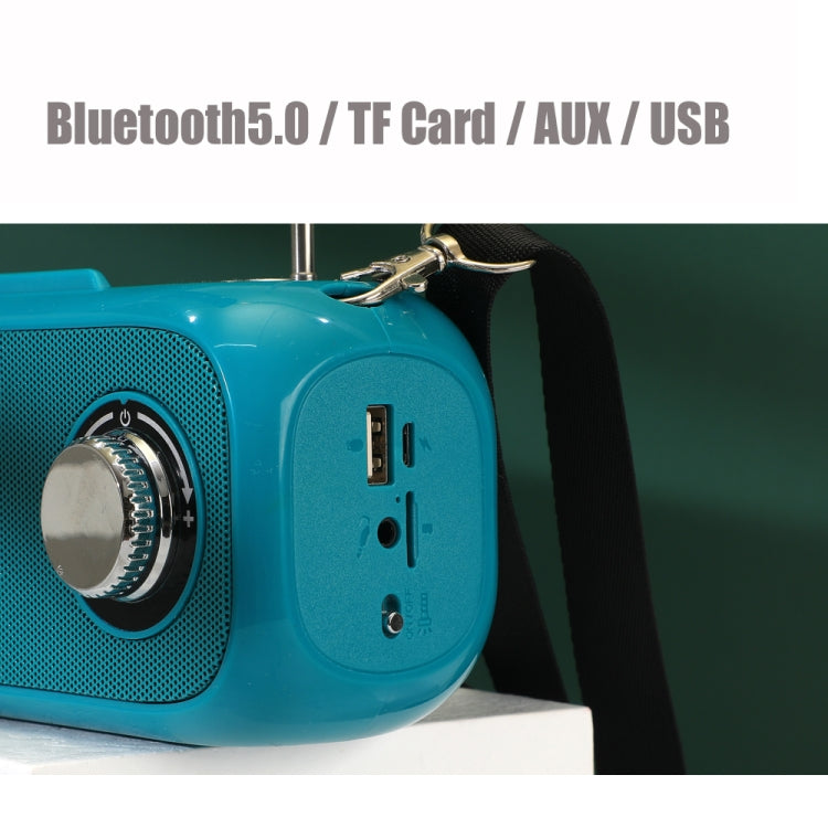 T&G TG613 TWS Solar Portable Bluetooth Speakers with LED Flashlight, Support TF Card / FM / AUX / U Disk(Dark Green) - free shipping - PMC Jewellery - Order now!