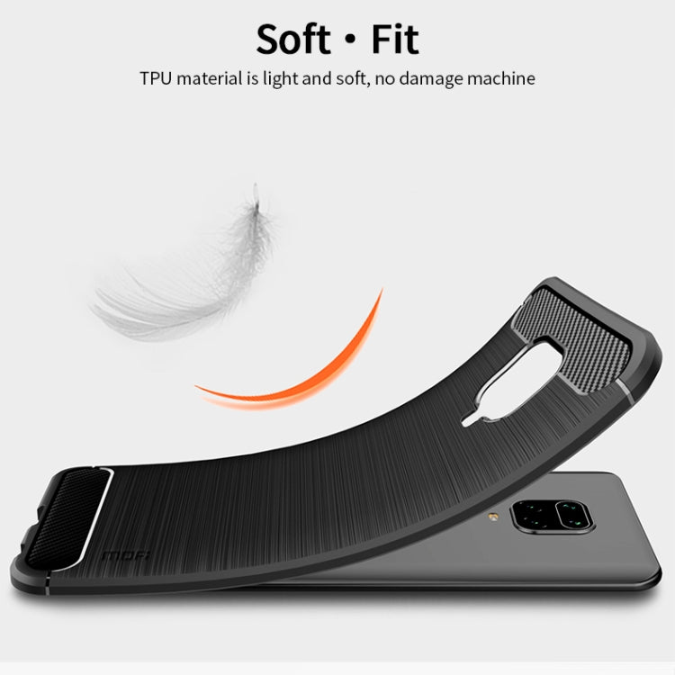 For Xiaomi Redmi Note 9s / Note 9 Pro / Note 9 Pro Max / Foco M2 Pro MOFI Gentleness Series Brushed Texture Carbon Fiber Soft TPU Case(Red) - Xiaomi Cases by MOFI | Online Shopping South Africa | PMC Jewellery