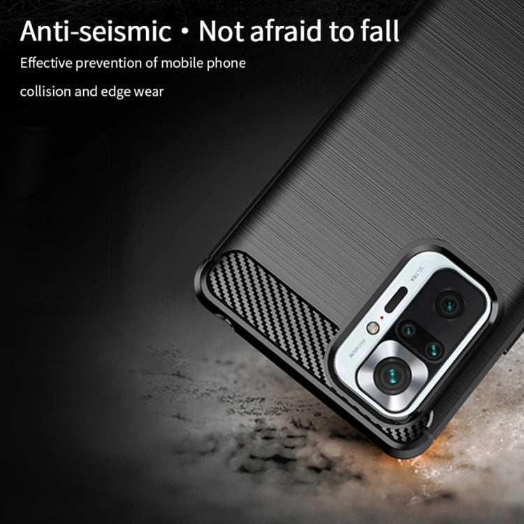 For Xiaomi Redmi Note 10 Pro / Note 10 Pro Max MOFI Gentleness Series Brushed Texture Carbon Fiber Soft TPU Case(Black) - Xiaomi Cases by MOFI | Online Shopping South Africa | PMC TechLife | Buy Now Pay Later Mobicred