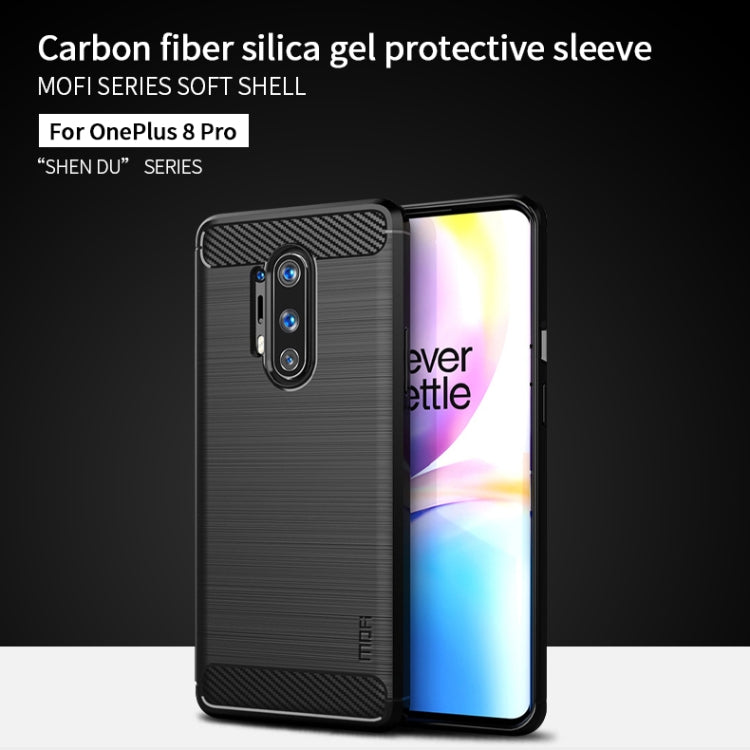 For OnePlus 8 Pro MOFI Gentleness Series Brushed Texture Carbon Fiber Soft TPU Case(Red) - OnePlus Cases by MOFI | Online Shopping South Africa | PMC TechLife | Buy Now Pay Later Mobicred