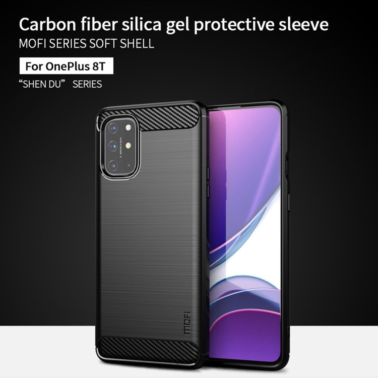 For OnePlus 8T MOFI Gentleness Series Brushed Texture Carbon Fiber Soft TPU Case(Grey) - OnePlus Cases by MOFI | Online Shopping South Africa | PMC TechLife | Buy Now Pay Later Mobicred