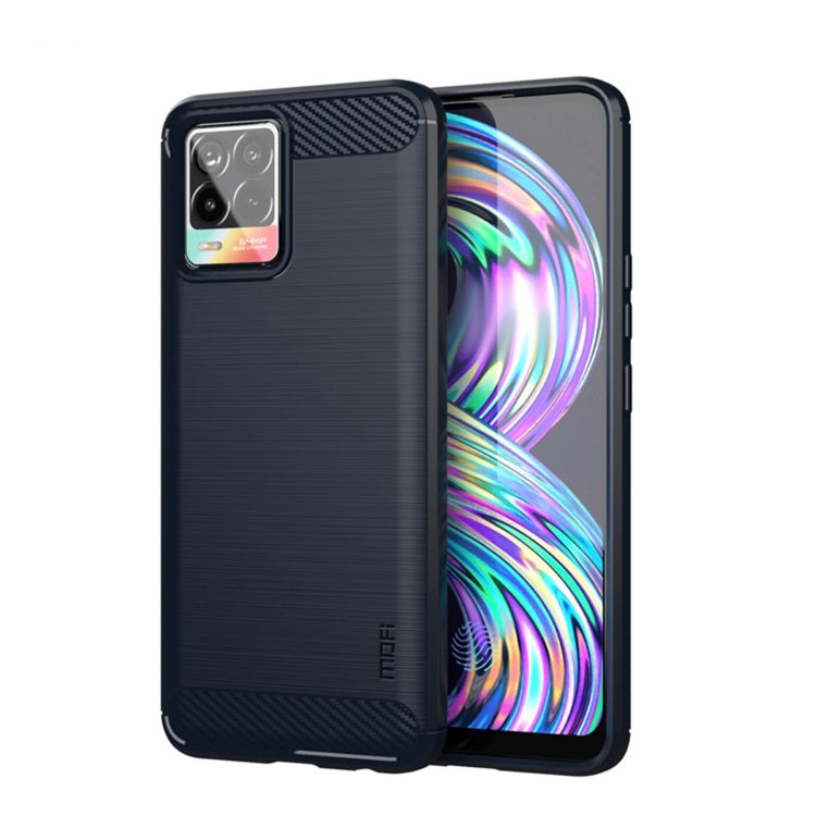 For OPPO Realme 8 / 8 Pro MOFI Gentleness Series Brushed Texture Carbon Fiber Soft TPU Case(Blue) - Realme Cases by MOFI | Online Shopping South Africa | PMC Jewellery | Buy Now Pay Later Mobicred