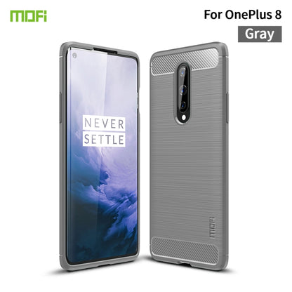 For OnePlus 8 MOFI Gentleness Series Brushed Texture Carbon Fiber Soft TPU Case(Gray) - OnePlus Cases by MOFI | Online Shopping South Africa | PMC Jewellery