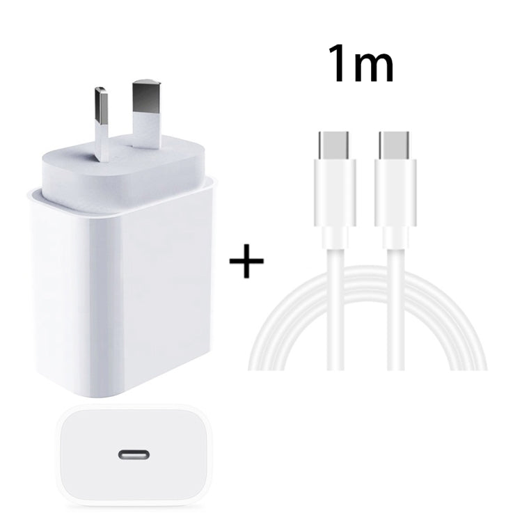 20W PD 3.0 Travel Fast Charger Power Adapter with USB-C / Type-C to Type-C Fast Charge Data Cable, AU Plug(1m) - USB Charger by PMC Jewellery | Online Shopping South Africa | PMC Jewellery | Buy Now Pay Later Mobicred