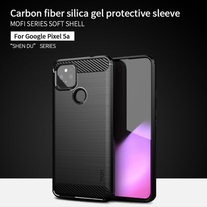 For Google Pixel 5a 5G MOFI Gentleness Series Brushed Texture Carbon Fiber Soft TPU Case(Blue) - Google Cases by MOFI | Online Shopping South Africa | PMC Jewellery | Buy Now Pay Later Mobicred