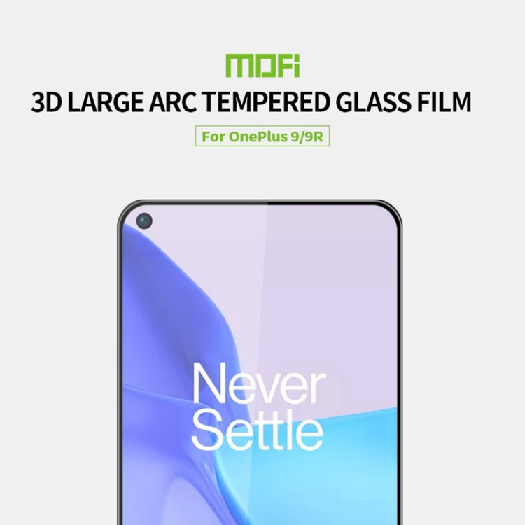 For OnePlus 9 / 9R MOFI 9H 3D Explosion-proof Curved Screen Tempered Glass Film(Black) - OnePlus Tempered Glass by MOFI | Online Shopping South Africa | PMC Jewellery