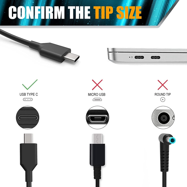 65W 20V 3.25A Notebook Square Portable Type-C Power Adapter, US Plug - Universal Power Adapter by PMC TechLife | Online Shopping South Africa | PMC TechLife | Buy Now Pay Later Mobicred