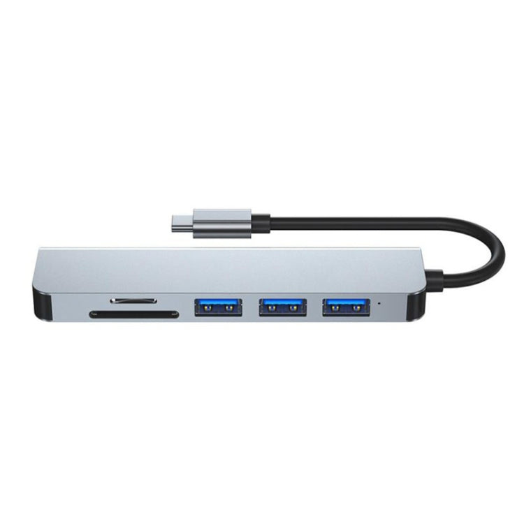 6 in 1 Type C to 3 x USB Ports + SD/TF + HDMI Docking Station - USB HUB by PMC Jewellery | Online Shopping South Africa | PMC Jewellery | Buy Now Pay Later Mobicred