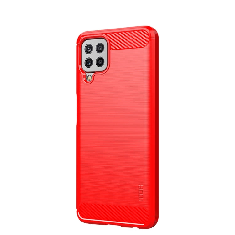 For Samsung Galaxy A22 4G MOFI Gentleness Series Brushed Texture Carbon Fiber Soft TPU Case(Red) - Galaxy Phone Cases by MOFI | Online Shopping South Africa | PMC Jewellery