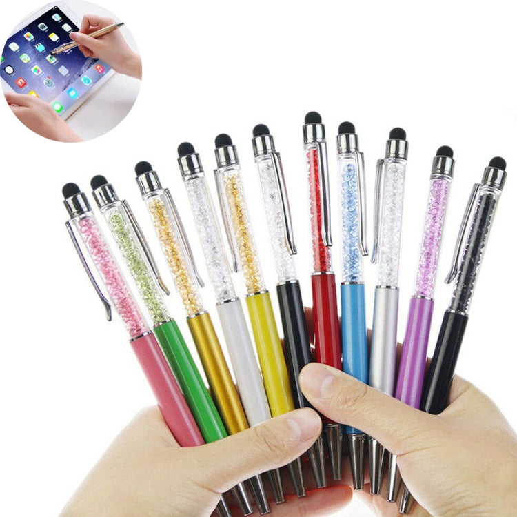 AT-22  2 in 1 Universal Flash Diamond Decoration Capacitance Pen Stylus Ballpoint Pen(Black) - Stylus Pen by PMC Jewellery | Online Shopping South Africa | PMC Jewellery | Buy Now Pay Later Mobicred