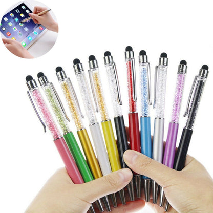 AT-22  2 in 1 Universal Flash Diamond Decoration Capacitance Pen Stylus Ballpoint Pen(White) - Stylus Pen by PMC Jewellery | Online Shopping South Africa | PMC Jewellery | Buy Now Pay Later Mobicred