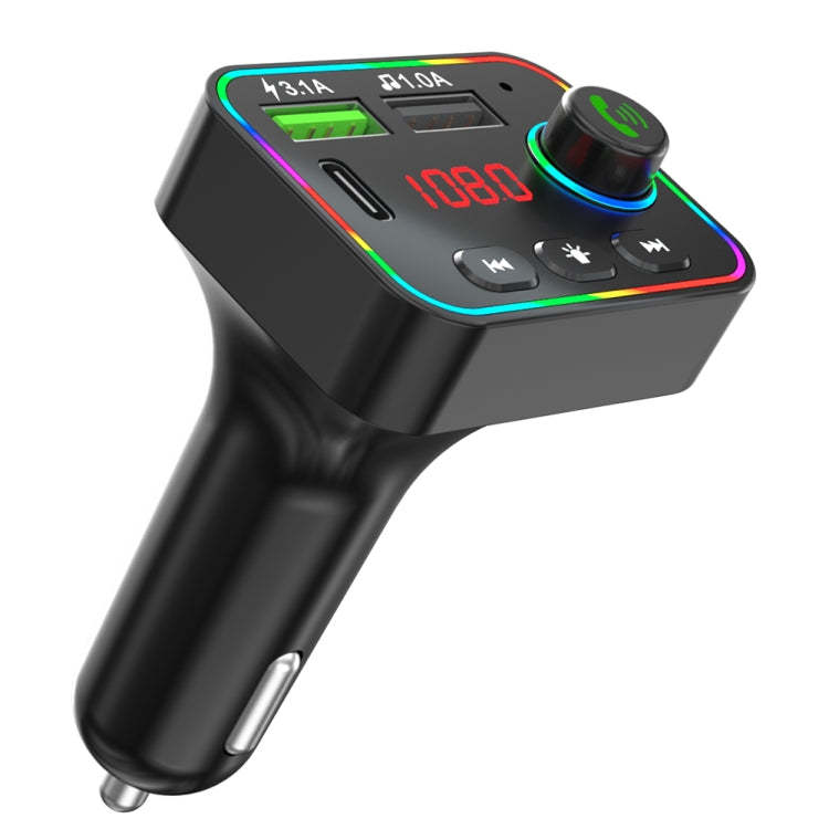 F4 Car MP3 Player FM Transmitter Colorful Backlight USB Charger Dual USB Car Accessories - Bluetooth Car Kits by PMC Jewellery | Online Shopping South Africa | PMC Jewellery | Buy Now Pay Later Mobicred