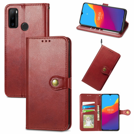 For Ulefone Note 10 Solid Color Leather Buckle Phone Case with Lanyard & Photo Frame & Card Slot & Wallet & Stand Function(Red) - Ulefone Cases by PMC Jewellery | Online Shopping South Africa | PMC Jewellery | Buy Now Pay Later Mobicred