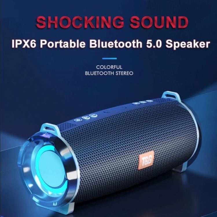 T&G TG192 LED Flashing Light Portable Wireless Bass 3D Stereo Bluetooth Speaker, Support FM / TF Card / USB(Green) - Desktop Speaker by T&G | Online Shopping South Africa | PMC Jewellery | Buy Now Pay Later Mobicred