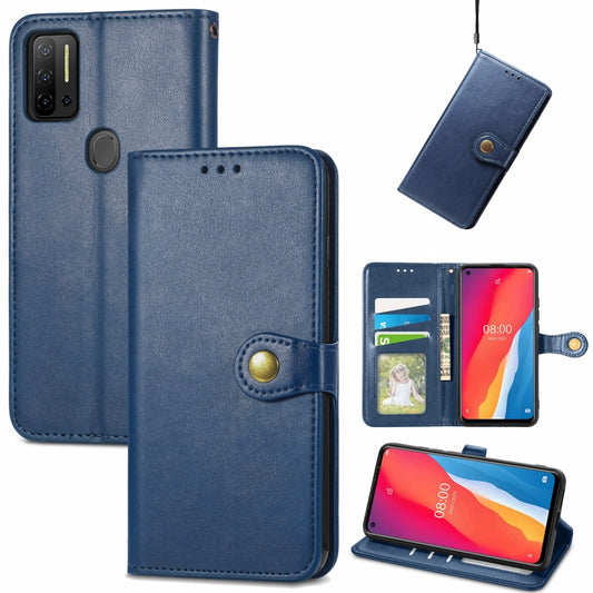 For Ulefone Note 11 Plus Solid Color Leather Buckle Phone Case with Lanyard & Photo Frame & Card Slot & Wallet & Stand Function(Blue) - Ulefone Cases by PMC Jewellery | Online Shopping South Africa | PMC Jewellery | Buy Now Pay Later Mobicred