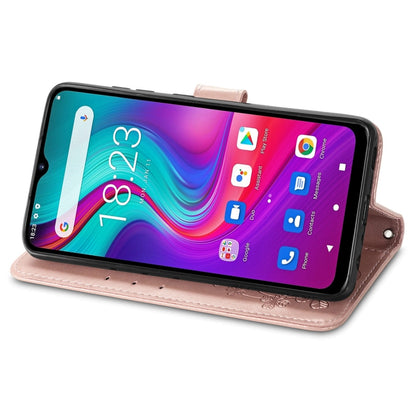 For  Doogee X96 Pro Four-leaf Clasp Embossed Buckle Mobile Phone Protection Leather Case with Lanyard & Card Slot & Wallet & Bracket Function(Rose Gold) - More Brand by PMC Jewellery | Online Shopping South Africa | PMC Jewellery | Buy Now Pay Later Mobicred