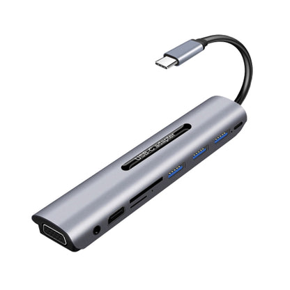 V161B 9-in-1 Type-C to HD / VGA / USB3.0 / SD / 3.5mm Audio / TF Card Reader HUB - USB HUB by PMC Jewellery | Online Shopping South Africa | PMC Jewellery | Buy Now Pay Later Mobicred