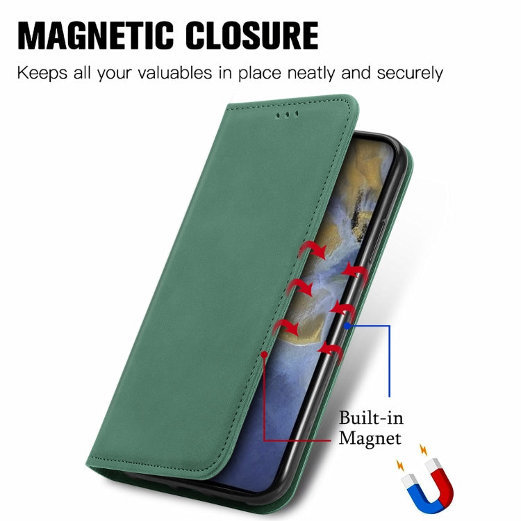 For ZTE A51 Retro Skin Feel Business Magnetic Horizontal Flip Leather Case with Holder & Card Slots & Wallet & Photo Frame(Green) - ZTE Cases by PMC Jewellery | Online Shopping South Africa | PMC Jewellery | Buy Now Pay Later Mobicred