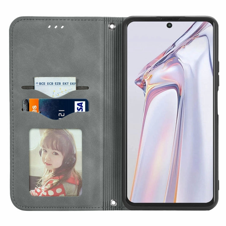 For Blackview A100 Retro Skin Feel Business Magnetic Horizontal Flip Leather Case with Holder & Card Slots & Wallet & Photo Frame(Gray) - More Brand by PMC Jewellery | Online Shopping South Africa | PMC Jewellery | Buy Now Pay Later Mobicred