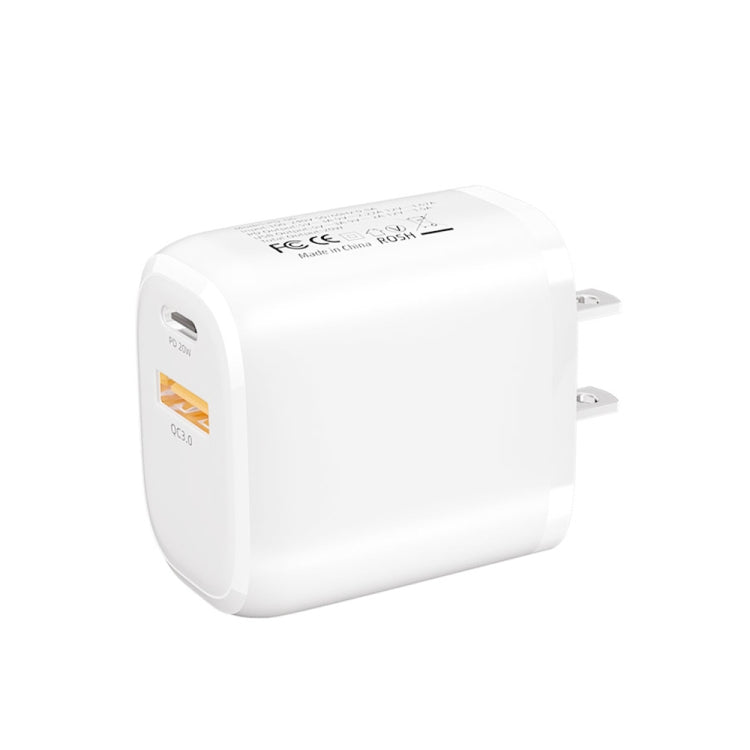 CS-20W Mini Portable PD3.0 + QC3.0 Dual Ports Fast Charger(US Plug) - USB Charger by PMC Jewellery | Online Shopping South Africa | PMC Jewellery | Buy Now Pay Later Mobicred