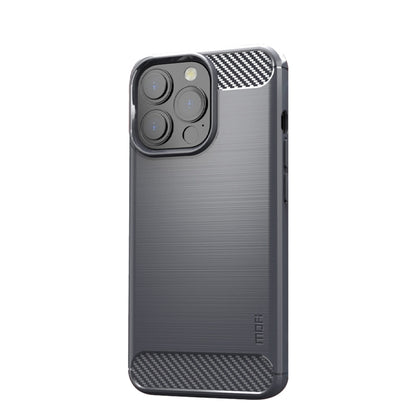 For iPhone 13 Pro MOFI Gentleness Series Brushed Texture Carbon Fiber Soft TPU Case  (Gray) - iPhone 13 Pro Cases by MOFI | Online Shopping South Africa | PMC Jewellery