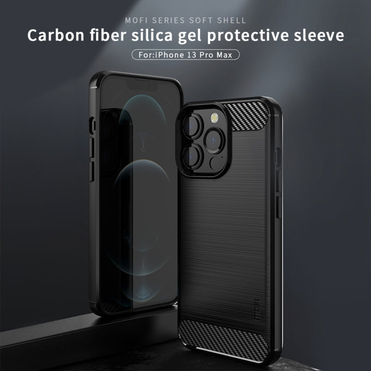 For iPhone 13 Pro Max MOFI Gentleness Series Brushed Texture Carbon Fiber Soft TPU Case  (Black) - iPhone 13 Pro Max Cases by MOFI | Online Shopping South Africa | PMC TechLife | Buy Now Pay Later Mobicred