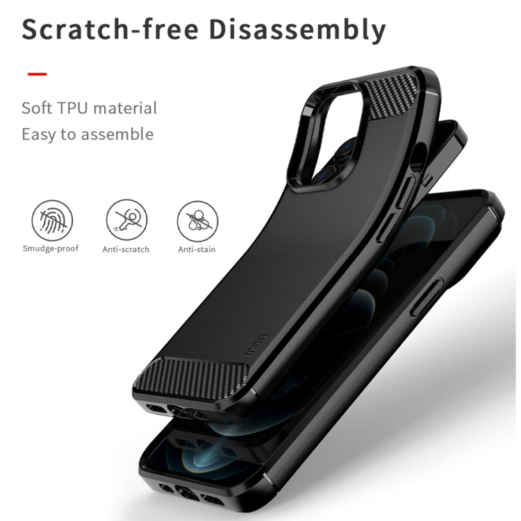 For iPhone 13 Pro Max MOFI Gentleness Series Brushed Texture Carbon Fiber Soft TPU Case  (Black) - iPhone 13 Pro Max Cases by MOFI | Online Shopping South Africa | PMC TechLife | Buy Now Pay Later Mobicred