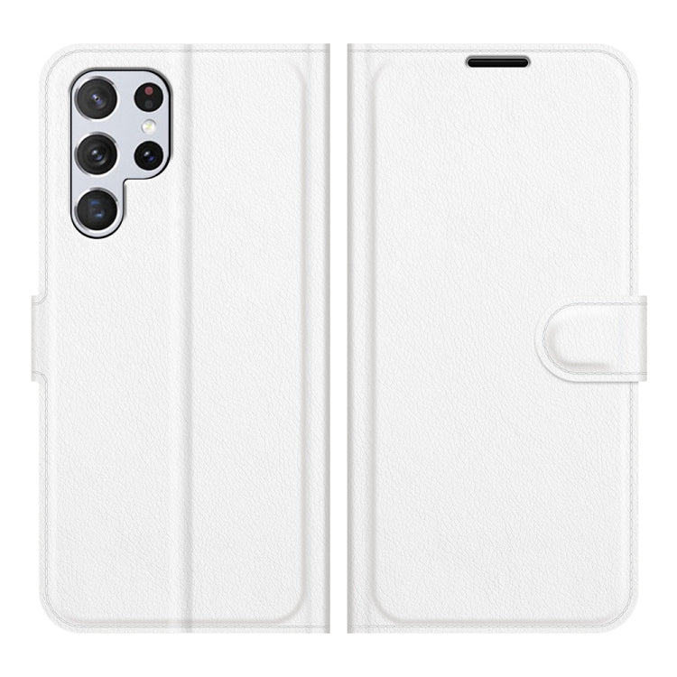 For Samsung Galaxy S22 Ultra 5G Litchi Texture Horizontal Flip Protective Case with Holder & Card Slots & Wallet(White) - Galaxy S22 Ultra 5G Cases by PMC Jewellery | Online Shopping South Africa | PMC Jewellery | Buy Now Pay Later Mobicred