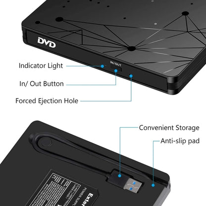 External USB 3.0 Portable DVD RW Reader Optical Drive Reader - Rewritable Drive by PMC Jewellery | Online Shopping South Africa | PMC Jewellery | Buy Now Pay Later Mobicred