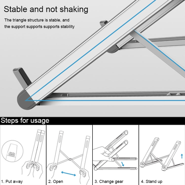 JP-2 Universal Aluminum Alloy Folding Laptop Stand - Laptop Stand by PMC Jewellery | Online Shopping South Africa | PMC Jewellery | Buy Now Pay Later Mobicred