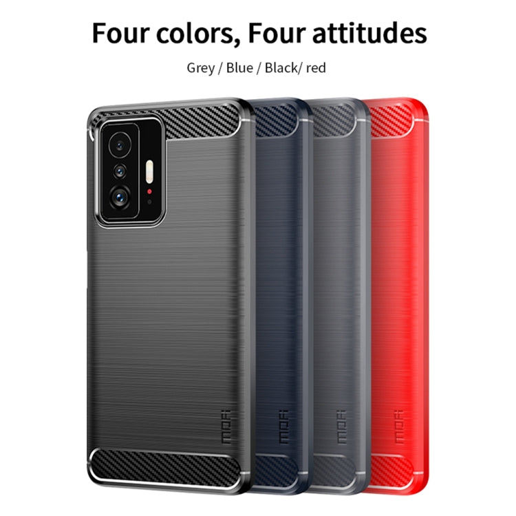 For Xiaomi Mi 11T / 11T Pro MOFI Gentleness Series Brushed Texture Carbon Fiber Soft TPU Phone Case(Black) - Xiaomi Cases by MOFI | Online Shopping South Africa | PMC Jewellery