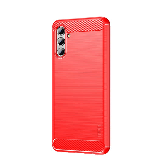 For Samsung Galaxy A13 5G MOFI Gentleness Series Brushed Texture Carbon Fiber Soft TPU Case(Red) - Galaxy Phone Cases by MOFI | Online Shopping South Africa | PMC Jewellery