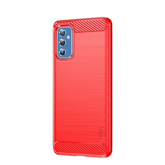 For Samsung Galaxy M52 5G MOFI Gentleness Series Brushed Texture Carbon Fiber Soft TPU Case(Red) - Galaxy Phone Cases by MOFI | Online Shopping South Africa | PMC Jewellery