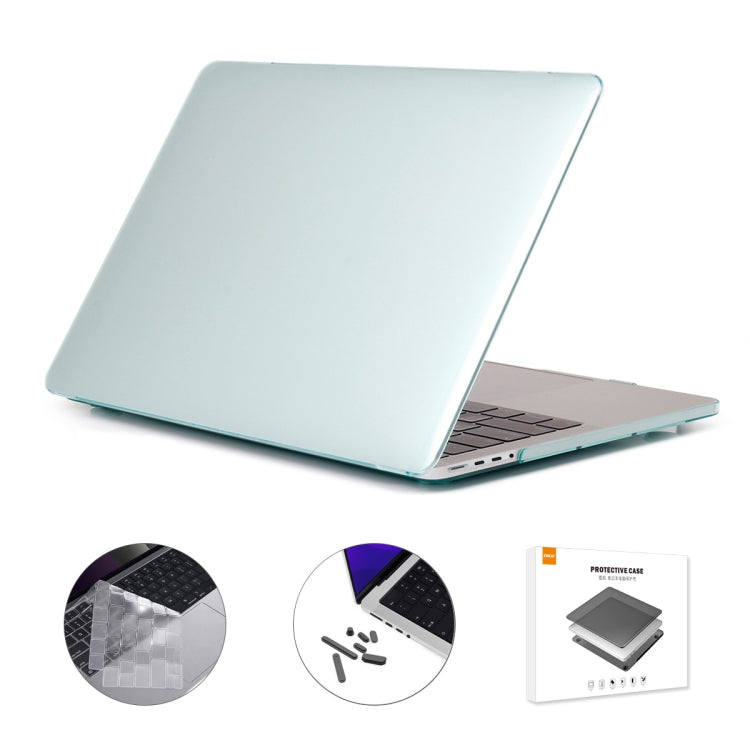 ENKAY Hat-Prince 3 in 1 Crystal Laptop Protective Case + TPU Keyboard Film + Anti-dust Plugs Set for MacBook Pro 14.2 inch A2442 2021, Version:US Version(Light Green) - MacBook Pro Cases by ENKAY | Online Shopping South Africa | PMC Jewellery | Buy Now Pay Later Mobicred