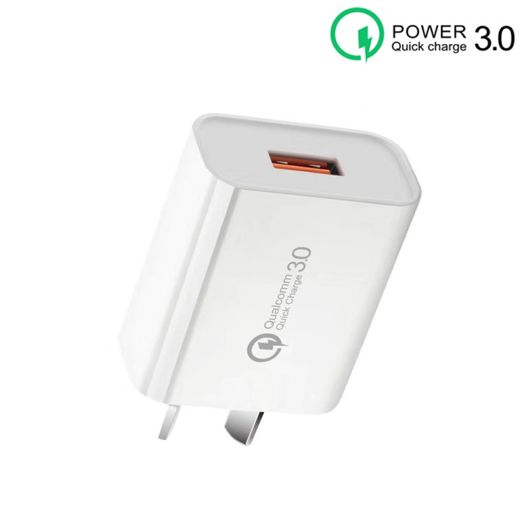 CA-25 QC3.0 USB 3A Fast Charger for Mobile Phone, AU Plug(White) - USB Charger by PMC Jewellery | Online Shopping South Africa | PMC Jewellery | Buy Now Pay Later Mobicred