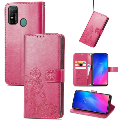 For Doogee N30 Four-leaf Clasp Embossed Buckle Mobile Phone Protection Leather Case(Magenta) - More Brand by PMC Jewellery | Online Shopping South Africa | PMC Jewellery | Buy Now Pay Later Mobicred