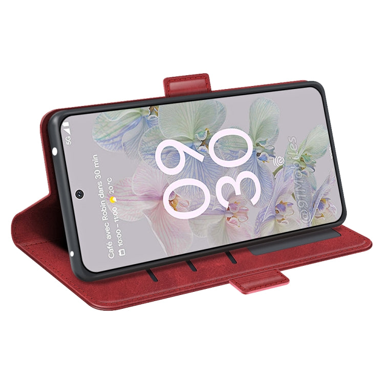 For Google Pixel 6a Dual-side Magnetic Buckle Leather Phone Case(Red) - Google Cases by PMC Jewellery | Online Shopping South Africa | PMC Jewellery | Buy Now Pay Later Mobicred