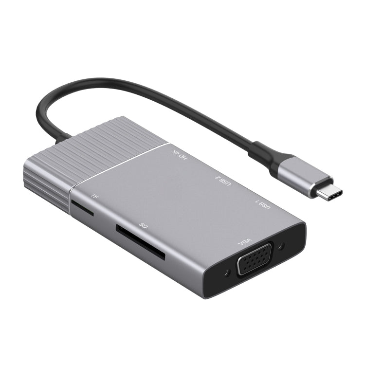 8 in 1 Type-C to HDMI + Type-C + USB x 2 + VGA + SD + TF + 3.5mm HUB Adapter - USB HUB by PMC Jewellery | Online Shopping South Africa | PMC Jewellery | Buy Now Pay Later Mobicred