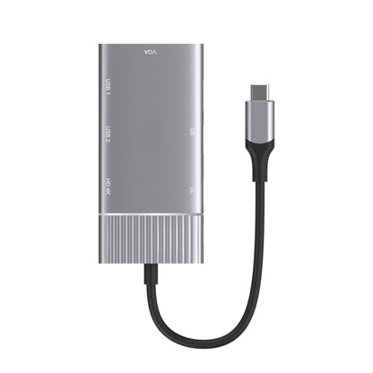 8 in 1 Type-C to HDMI + Type-C + USB x 2 + VGA + SD + TF + 3.5mm HUB Adapter - USB HUB by PMC Jewellery | Online Shopping South Africa | PMC Jewellery | Buy Now Pay Later Mobicred