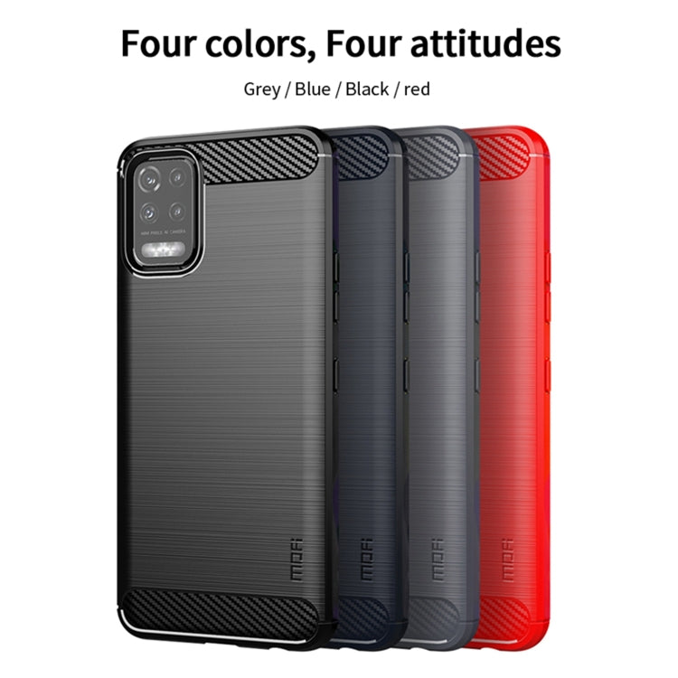 For LG K52 / K62 / K62+ / Q52 / Q62  MOFI Gentleness Brushed Carbon Fiber Soft TPU Case(Black) - LG by MOFI | Online Shopping South Africa | PMC Jewellery