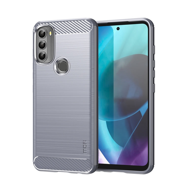 For Motorola Moto G71 5G MOFI Gentleness Brushed Carbon Fiber Soft TPU Case(Gray) - Motorola Cases by MOFI | Online Shopping South Africa | PMC Jewellery