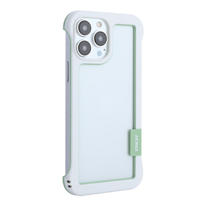 For iPhone 13 Pro ENKAY Frameless Hollow Shockproof PC Case (White) - iPhone 13 Pro Cases by ENKAY | Online Shopping South Africa | PMC Jewellery | Buy Now Pay Later Mobicred