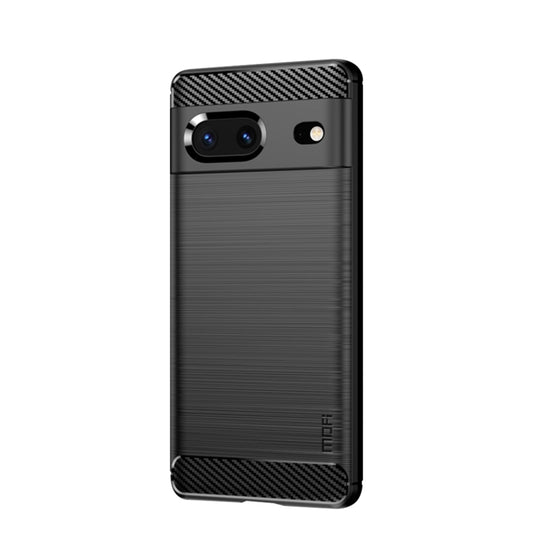 For Google pixel 7 5G MOFI Gentleness Series Brushed Texture Carbon Fiber TPU Phone Case(Black) - Google Cases by MOFI | Online Shopping South Africa | PMC Jewellery