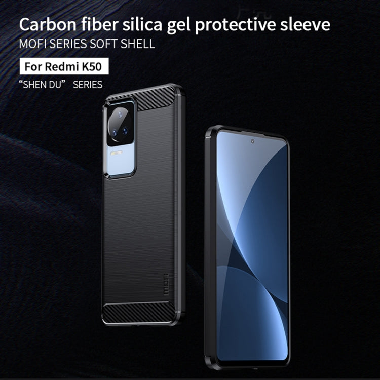 For Xiaomi Redmi K40S MOFI Gentleness Brushed Carbon Fiber Soft TPU Case(Blue) - Xiaomi Cases by MOFI | Online Shopping South Africa | PMC Jewellery | Buy Now Pay Later Mobicred