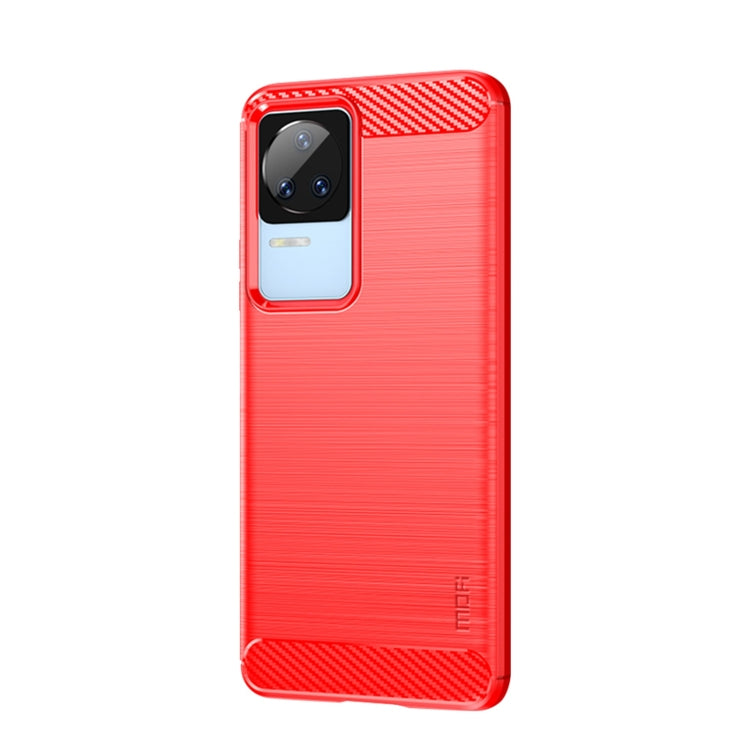 For Xiaomi Redmi K40S MOFI Gentleness Brushed Carbon Fiber Soft TPU Case(Red) - Xiaomi Cases by MOFI | Online Shopping South Africa | PMC Jewellery