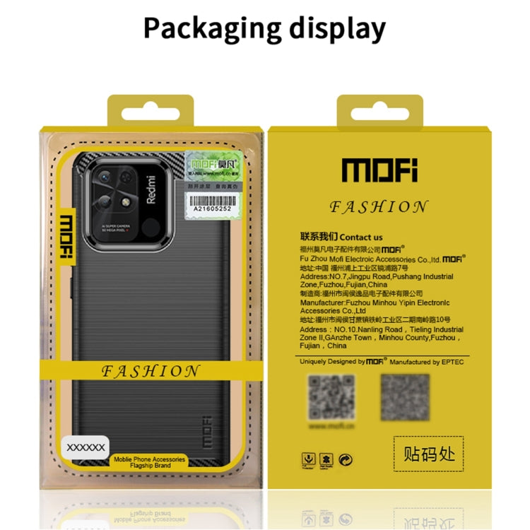 For Xiaomi Redmi 10C MOFI Gentleness Brushed Carbon Fiber Soft TPU Case(Gray) - Xiaomi Cases by MOFI | Online Shopping South Africa | PMC Jewellery